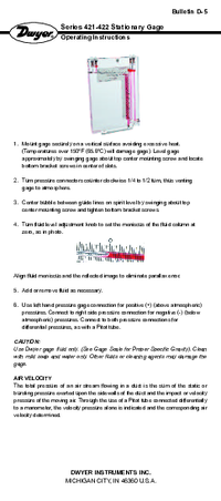Thumbnail of document Manual - 424 Durablock Inclined/Vertical Manometer